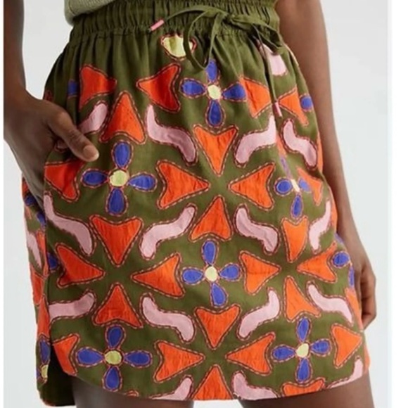 Maeve Dresses & Skirts - Anthropologie Maeve Embroidered Abstract Mini Skirt Medium Boho, Retro